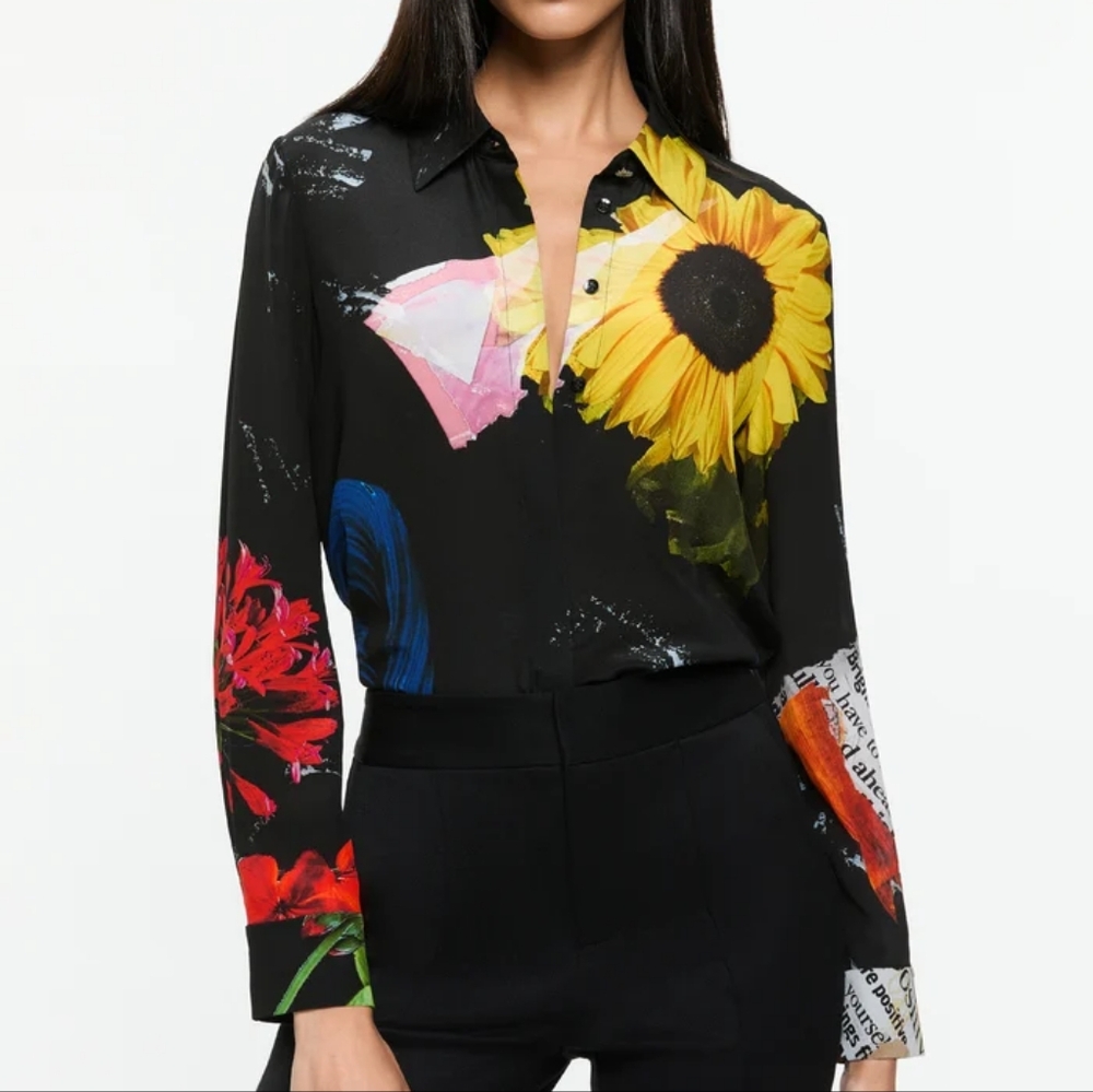 Alice + Olivia Willa Silk Blouse